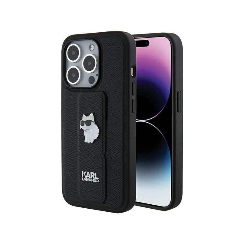 Kryt Karl Lagerfeld CHOUPETTE PINS pro iPhone 15 Pro - černý