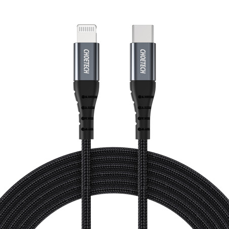 Choetech IP0039 USB-C / Lightning MFi cable, 1.2m long - black