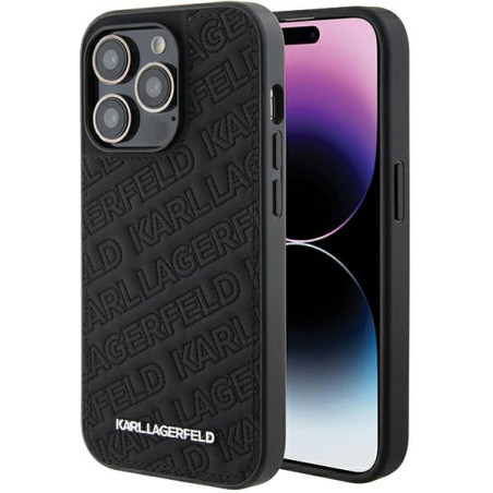 Kryt Karl Lagerfeld QUILTED K Pattern iPhone 15 Pro černý