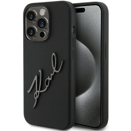 Kryt Karl Lagerfeld KARL SCRIPT iPhone 15 Pro - černý