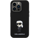 Kryt Karl Lagerfeld IKONIK Metal Pin iPhone 15 Pro černý