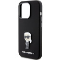 Kryt Karl Lagerfeld IKONIK Metal Pin iPhone 15 Pro černý