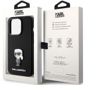 Kryt Karl Lagerfeld IKONIK Metal Pin iPhone 15 Pro černý