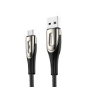 Kabel Joyroom Sharp Series S-M411 USB-A / micro USB 3A 1,2 m s indikátorem nabíjení - černý
