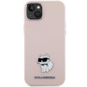 Pouzdro Karl Lagerfeld CHOUPETTE pro iPhone 15 Plus / 14 Plus - růžo
