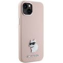 Pouzdro Karl Lagerfeld CHOUPETTE pro iPhone 15 Plus / 14 Plus - růžo