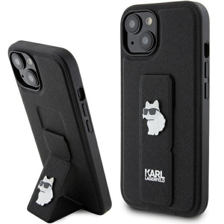 Kryt Karl Lagerfeld Gripstand Saffiano pro iPhone 15 černý