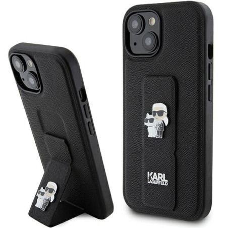 Kryt Karl Lagerfeld Gripstand Saffiano iPhone 15 - black