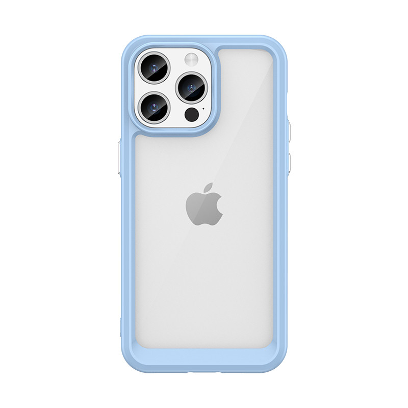 AG PREMIUM Zesílené pouzdro s pružným rámem pro iPhone 15 Pro Outer Space - modré
