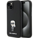 Kryt Karl Lagerfeld IKONIK Silicone Metal pro iPhone 15 - černý