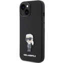 Kryt Karl Lagerfeld IKONIK Silicone Metal pro iPhone 15 - černý
