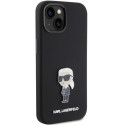 Kryt Karl Lagerfeld IKONIK Silicone Metal pro iPhone 15 - černý