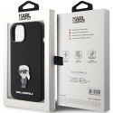 Kryt Karl Lagerfeld IKONIK Silicone Metal pro iPhone 15 - černý