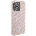 Kryt Karl Lagerfeld QUILTED K Pattern iPhone 15 Pro Max - růžový