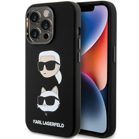 Kryt Karl Lagerfeld SILICONE Karl&Choupette iPhone 15 Pro Max - black
