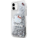 Kryt Hello Kitty Liquid Glitter iPhone 11 / XR – stříbrná