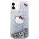Kryt Hello Kitty Liquid Glitter iPhone 11 / XR – stříbrná