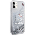 Kryt Hello Kitty Liquid Glitter iPhone 11 / XR – stříbrná