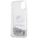 Kryt Hello Kitty Liquid Glitter iPhone 11 / XR – stříbrná