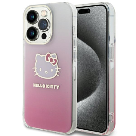 Kryt Hello Kitty IML Gradient pro iPhone 14 Pro - růžový