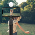 Selfie tyč WR1YXS teleskopický stativ 0,71 m s kruhovou lampičkou - černá