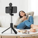 Selfie tyč WR1YXS teleskopický stativ 0,71 m s kruhovou lampičkou - černá