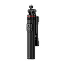 Selfie stick WC12YDS 1.3m aluminum alloy telescopic tripod with dual lamp and phone holder - black