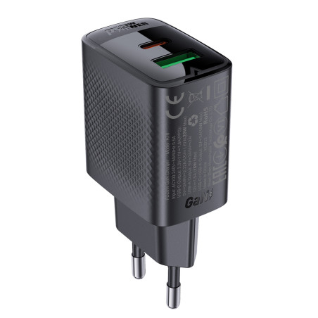 Acefast A78 Charger Network GaN USB-A / USB-C PD 20W - Black
