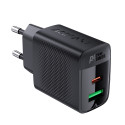 Acefast A78 Charger Network GaN USB-A / USB-C PD 20W - Black