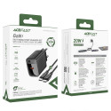 Acefast A82 Network Charger GaN USB-C PD 20W - Black + USB-C / USB-C Cable