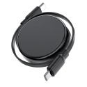 Acefast C13-03 USB-C - USB-C 60W Cable Retractable - Black