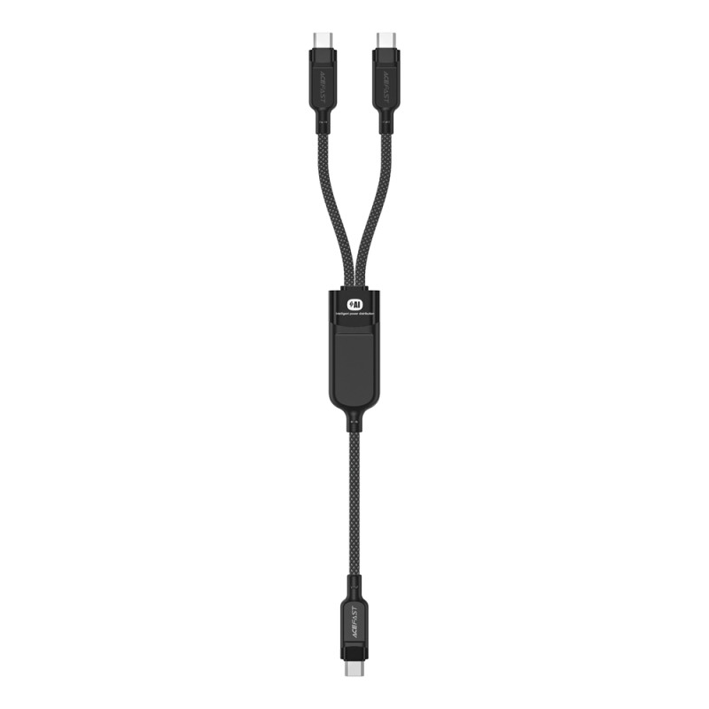 Acefast C5 USB-C - USB-C / USB-C 2in1 100W 480Mb/s cable - black