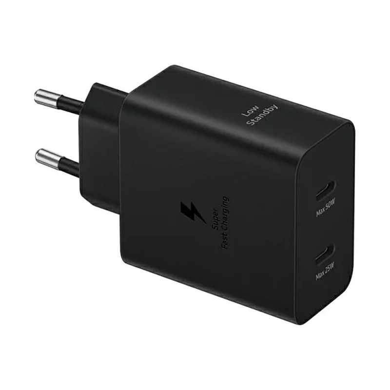 Nabíječka do sítě Samsung Power Adapter Duo EP-T5020XBEGEU 2x USB-C 50W - černá
