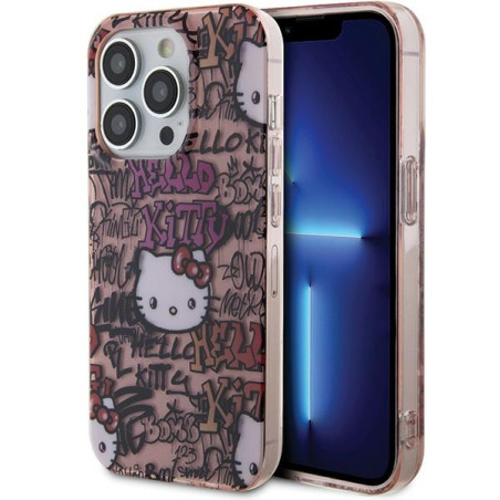 Kryt Hello Kitty IML TAGS pro iPhone 14 Pro - růžový