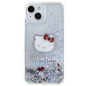 Kryt Hello Kitty LIQUID GLITTER CHARMS pro iPhone 14 – stříbrná