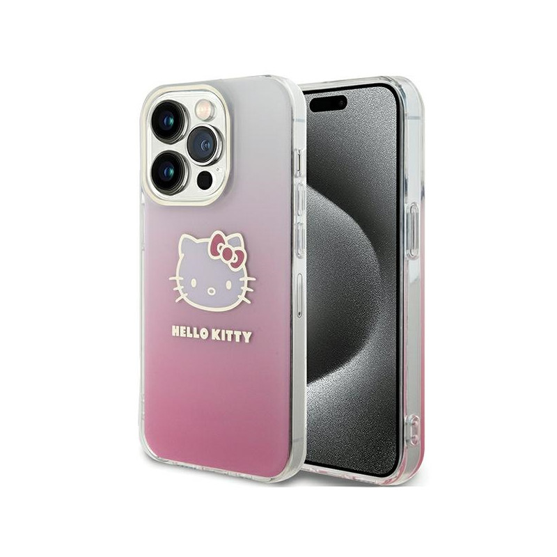 Kryt Hello Kitty IML Gradient Electrop Kitty Head pro iPhone 14 Pro Max - růžový