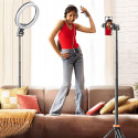 Selfie tyč Tech-Protect L03S Bluetooth s dálkovým ovladačem, stativ do 148 cm a hlava 180 - černá