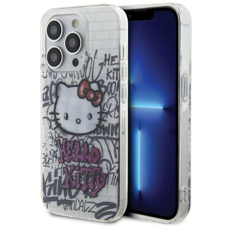 Kryt Hello Kitty IML Kitty Graffiti pro iPhone 15 Pro - bílý