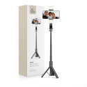 Selfie tyč Tech-Protect L05S Bluetooth se stativem do 105 cm s LED světlem - černá
