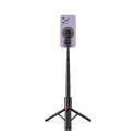 Tech-Protect L06S Bluetooth magnetic selfie stick with MagSafe, remote control, tripod up to 82cm and 360 head - black