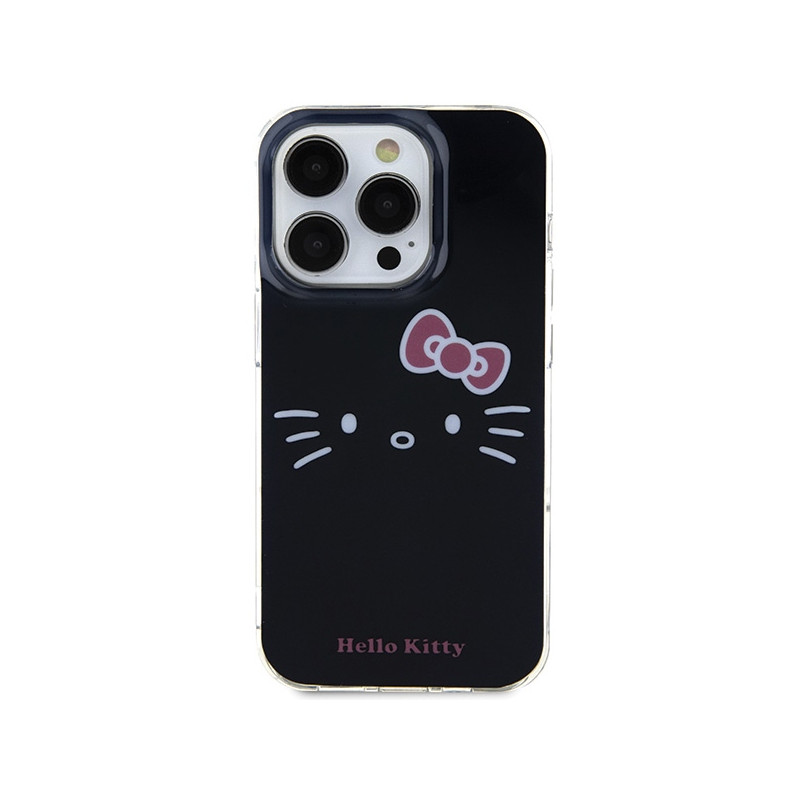 Kryt Hello Kitty KITTY FACE pro iPhone 15 Pro - černý