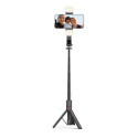 Tech-Protect L05S Bluetooth Selfie Stick with Tripod up to 105cm with LED Light - Black