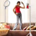 Selfie tyč Tech-Protect L03S Bluetooth s dálkovým ovladačem, stativ do 148 cm a hlava 180 - bílá