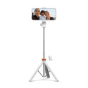 Selfie tyč Tech-Protect L03S Bluetooth s dálkovým ovladačem, stativ do 148 cm a hlava 180 - bílá