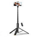Selfie tyč Tech-Protect L08S Bluetooth s dálkovým ovladačem, stativ do 141 cm - černá