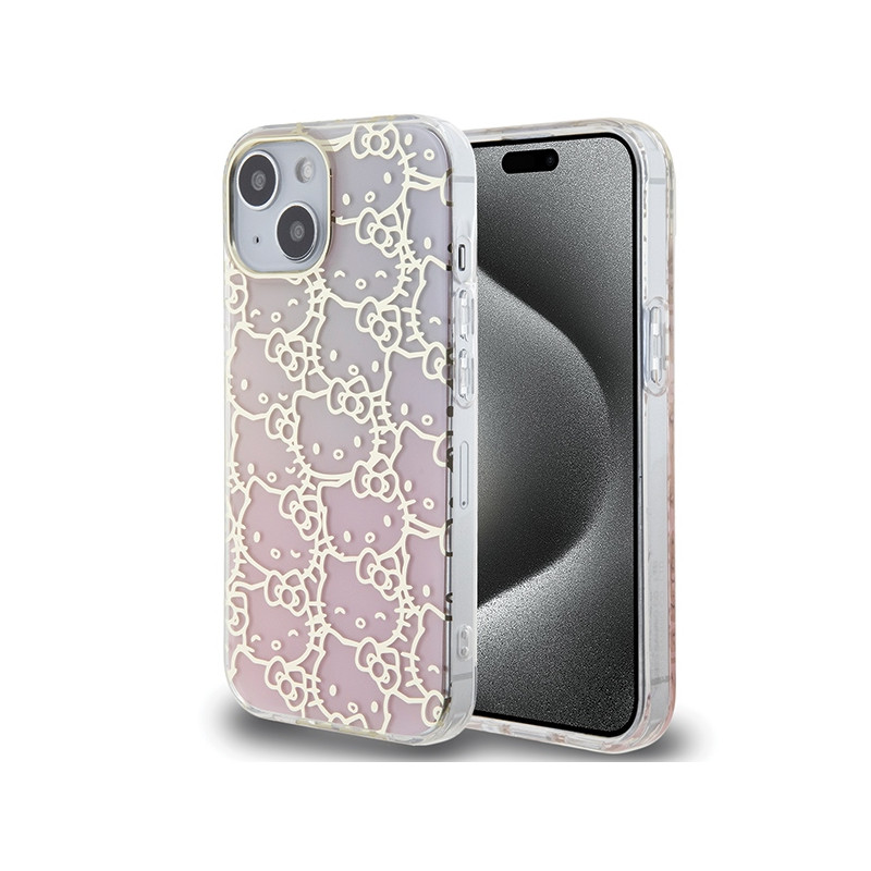 Kryt Hello Kitty IML Gradient pro iPhone 15 - růžová