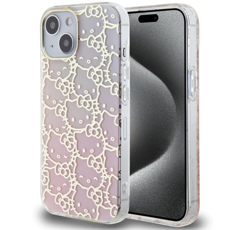 Kryt Hello Kitty IML Gradient pro iPhone 15 - růžová