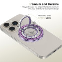 Magnetický držák / kroužek Tech-Protect MMR200 s MagSafe - fialový s krystaly