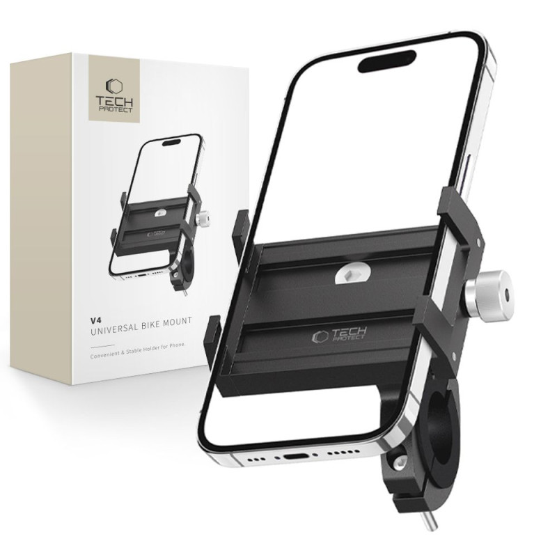 Držák na řídítka Tech-Protect V4 pro telefon - černý