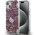 Kryt Hello Kitty IML Tags pro iPhone 15 - růžová